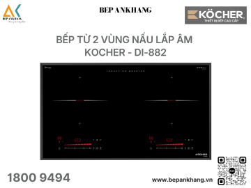 Bếp từ đôi 2 vùng nấu Kocher DI-882 - Nhập Khẩu Hàn Quốc